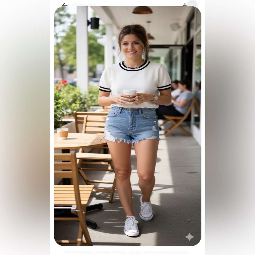 Classic Black and White Striped Trim Skirt